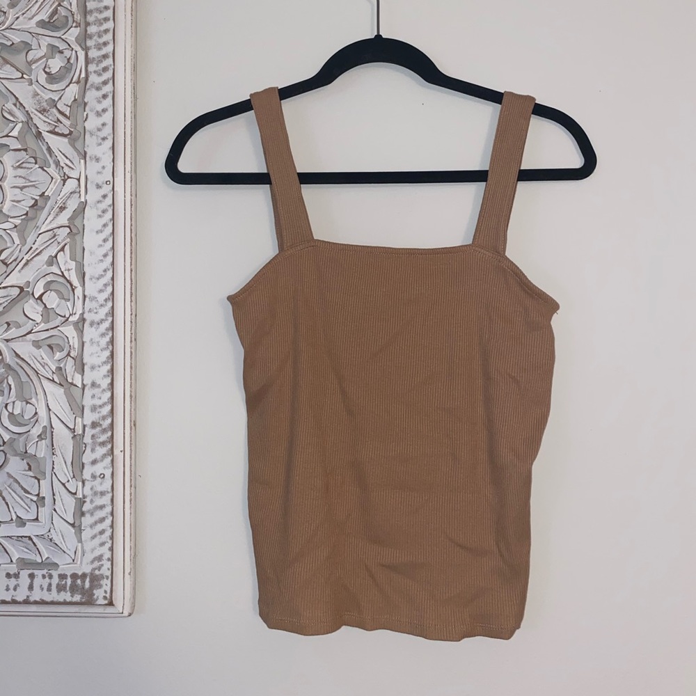 Express Ribbed Tan Tank
